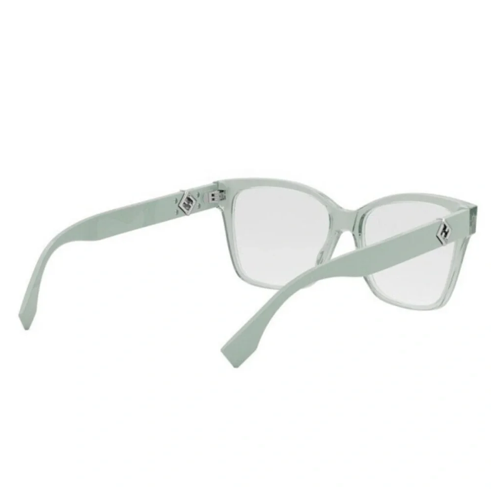 New! Fendi FE50117F 093 Transparent Green Eyeglasses, Authentic